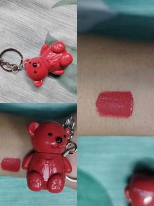 3 Pcs Teddy Bear Keyring Lipstick
