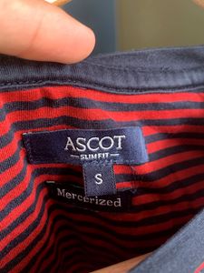 Ascot Red &amp; Black Striped Tee