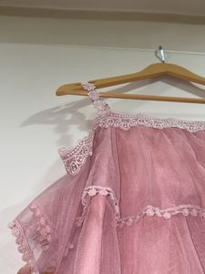 Super Cute Peach Top With Frills &amp; Stylish Sleeves