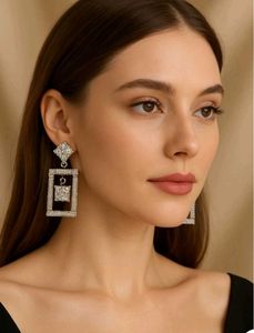 White Silver Shine Earrings | Lightweight | Daily