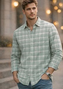 Men's Plaid Flannel Shirt, XL SIZE