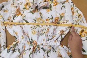 Floral Print Tie-Neck Dress