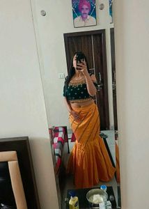 Embroidered Green Velvet Blouse