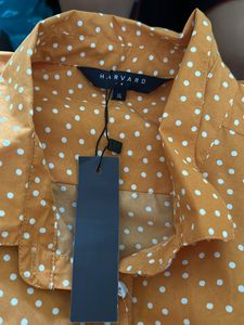 Harvard Orange Polka Dots Top -Xl Size