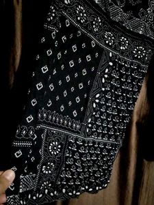 Boho Black and White Wide Leg Pant Plazo
