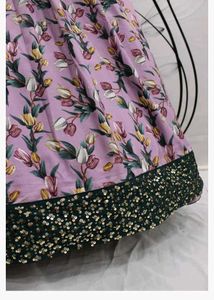 Floral Printed Semi-stitched Anarkali Gown