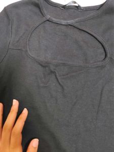 Chic Black Cutout Top