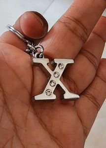X Latter Keychain Stainless Still