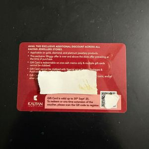 Kalyan Jewellers Gift Card Worth 2100