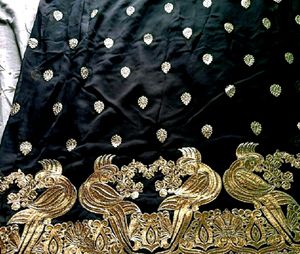 Heavy Work Black Saree