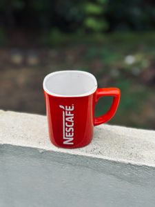 Tea Cup Printed Glass Red Mug Nescafe Coffee Kit