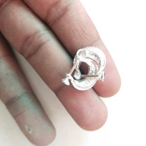 Handcrafted Silver Blue Dimond Bali Stud Earrings