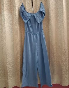 Blue Off-Shoulder Jumpsuit