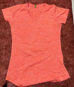 Coral V-Neck T-Shirt