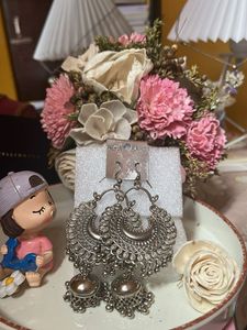 Silver Jhumka Earrings