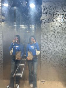 Blue Graphic Print Long Sleeve Top