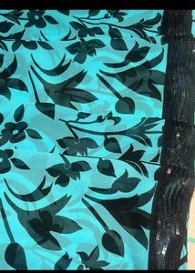 Floral Print Saree with Sequin Border