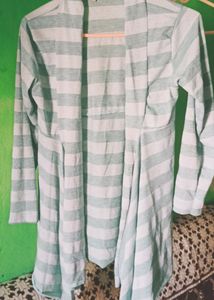 Green And White Jacket Cotton.Long