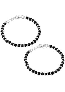 Black Beaded Bracelet Set