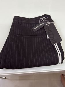 men Striped Black Pants