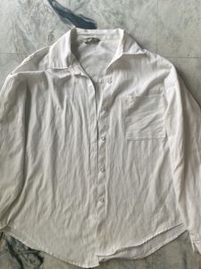 Mango White Button-Down Shirt