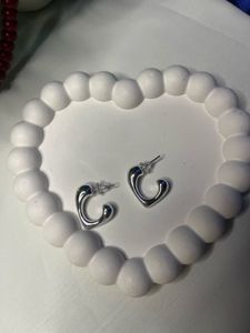 Heart-Shaped Silver Earrings