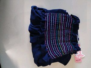 Stylish Off-Shoulder Navy Blue Top