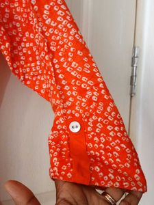 Soch Brand Orange And White Printed Top