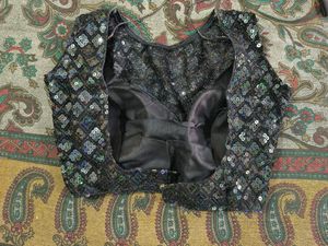 Padded Stitched Sequin Blouse On Sale