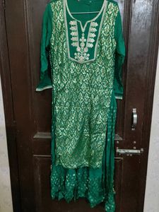 Green & Gold Kurta Set