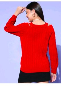 Red V-Neck Sweater