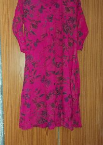 Hot pink kurti pant set