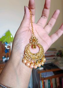 Golden Medium Size Mangtika For Party