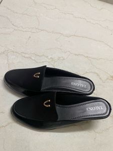 Smart Black Wedges- loafer Style