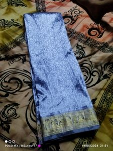 Elegant Blue Silk Saree
