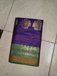Purple Colour Polyester Saree
