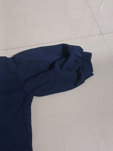Navy Blue Puff Sleeve Top