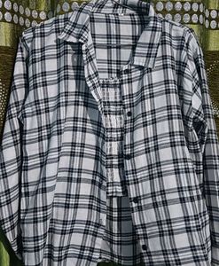 women stylish checked shirt with inner wear