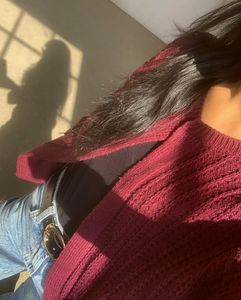 Burgundy Knit Cardigan