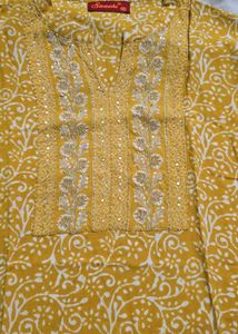 Elegant Yellow Printed Kurta