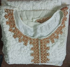 White Embroidered Sharara Set