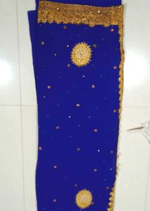 Sari with Gold Detailing