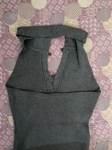 Gray Halter Dress