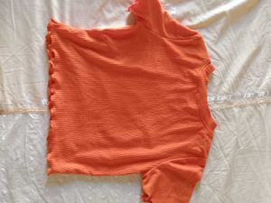 Cute Orange Ribbed Tee