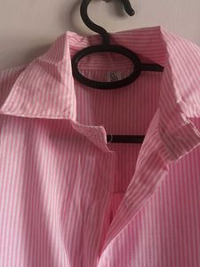 Pink White Lineing Shirt With Full Sleeve