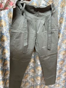 Olive Green Tie-Waist Pants