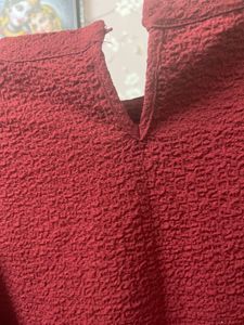 Burgundy Puff Sleeve Top