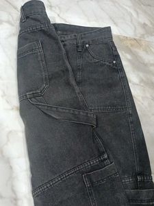 Urbanic Black Wide-Leg Cargo Jeans