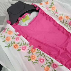 Embroidered Fuschia Pink Kurta