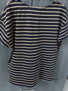 Striped Lace Shoulder Top